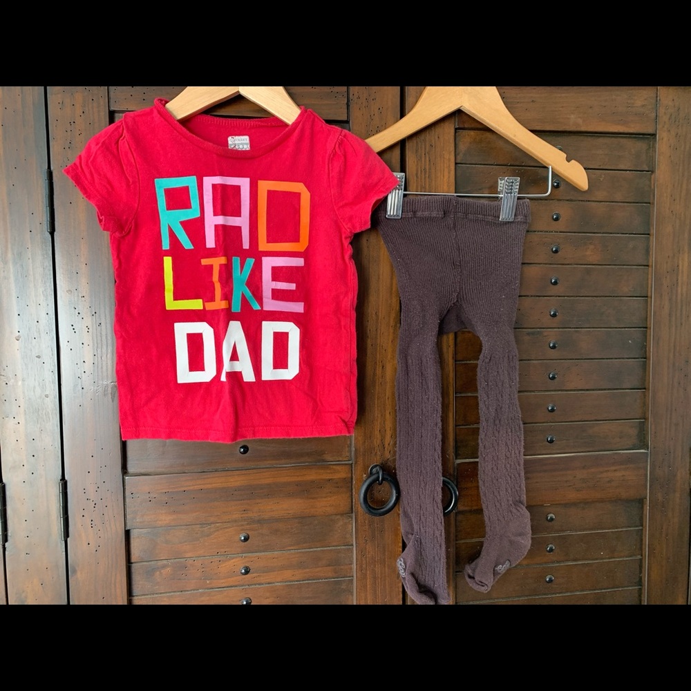 T-Shirt and Gap knitted tights sz 2T